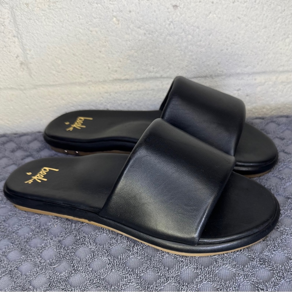 BEEK HONEYBIRD SANDALS BLACK LEATHER SIZE 9